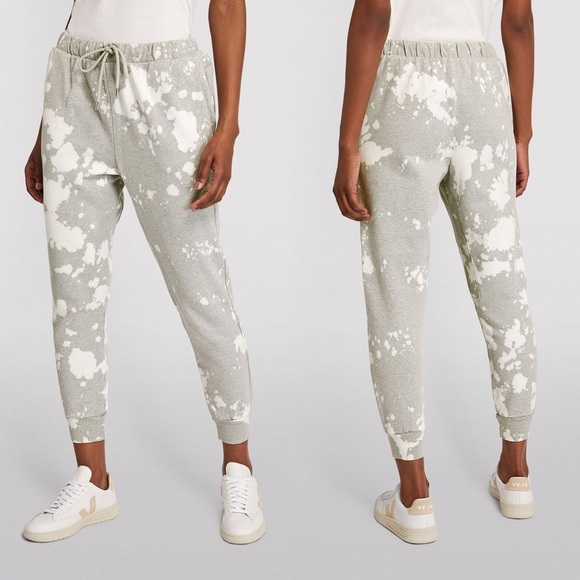 Frame Easy Bleach Splatter Joggers In Gris Heather - Picture 1 of 14